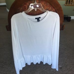 NWOT Gap White Peplum Long Sleeve